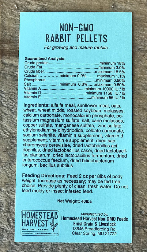Non-GMO Rabbit Pellet Ingredients