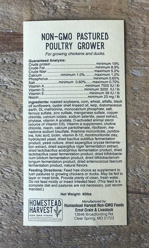 Homestead Harvest Pastured Poultry Grower Tag